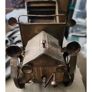 Vintage Brass Model Car Figurine – Early Automobile Design – 7" Long